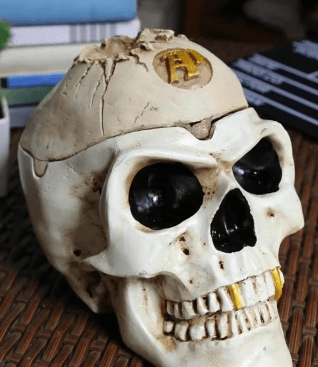 Prachtige luxe vintage asbak Piratenschedel