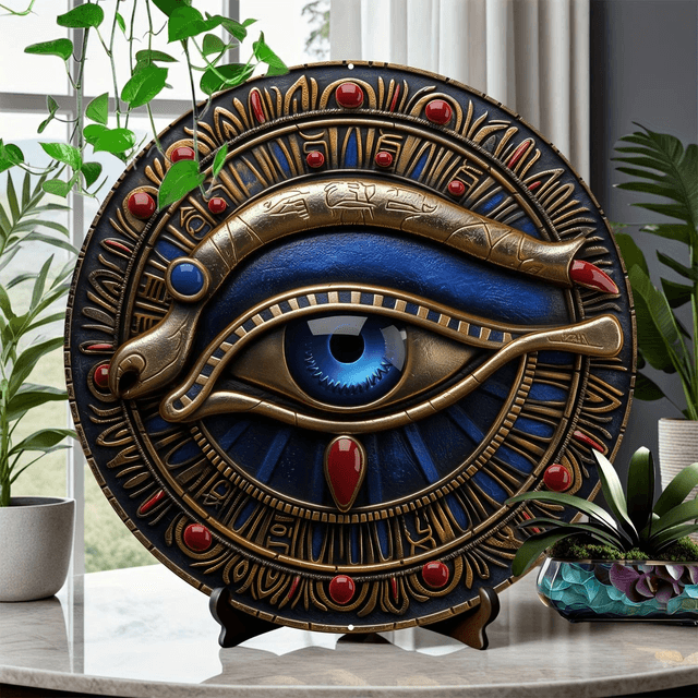 Metalen Wandbord Oog van Horus (20x20cm)