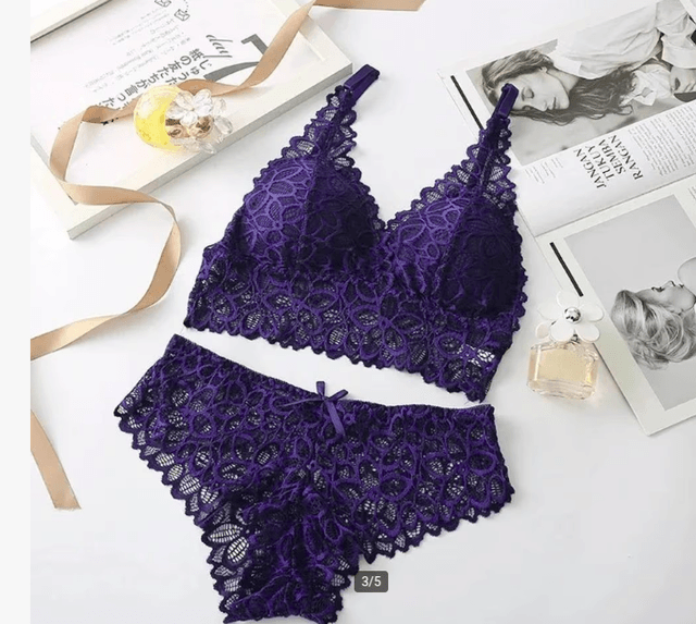 Sexy lingerie sets BH en Slip met naadloze draad en spandex paars