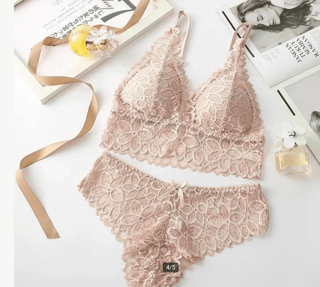 Sexy lingerie sets BH en Slip met naadloze draad en spandex kleur roze
