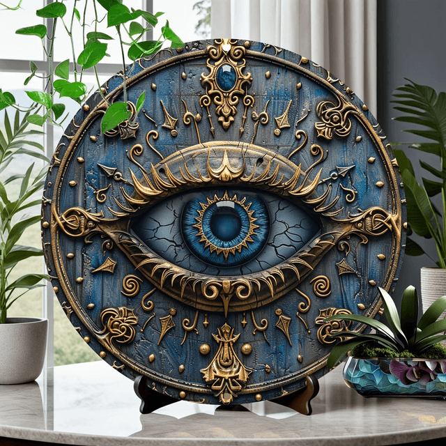 Metalen Wandbord Alziend Oog (20x20cm)