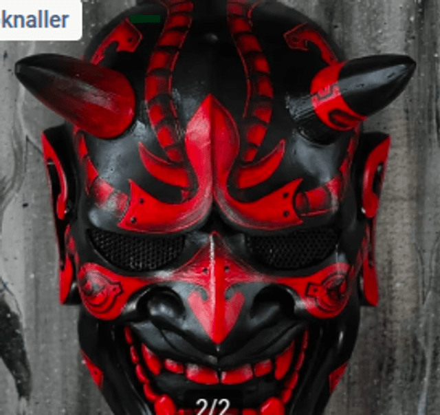 Luxe latex masker Samoerai kleur rood