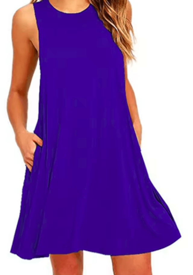 leuke korte strandjurk in blauw en zwart