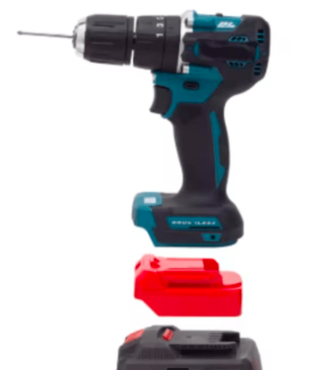Omvormer LIDL Parkside X20V batterij naar Makita BL1850B