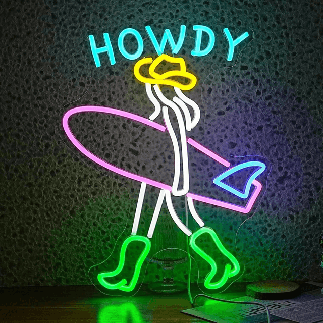 LED Neon Lamp Surfer (42x32cm)