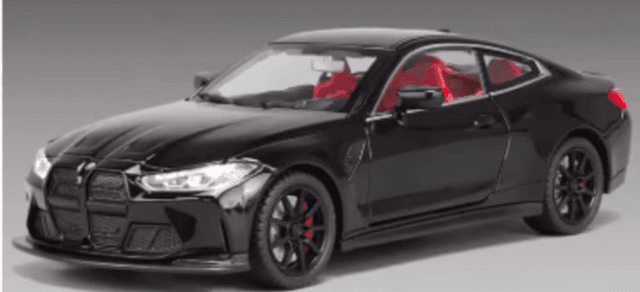 DieCast metalen model auto BMW M4 (1:24) kleur zwart