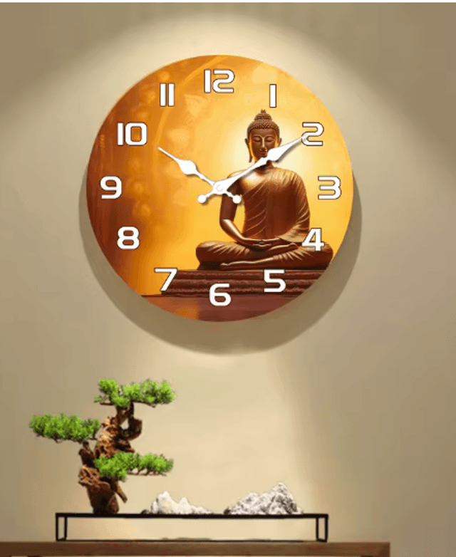 Wandclock Boeddha design 24 cm