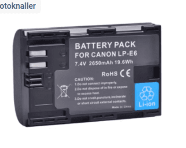 LP-E6 Batterij voor Canon camera&#039;s 2650 mAh